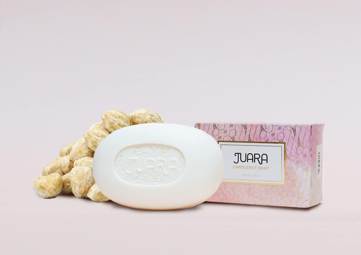 image:imageJUARA Candlenut Bar Soap Lather on Hands Body Safely Cleanses Gently Softens Deeply Moisturizes Pure Ingredients Cruelty Free Paraben amp Sulfate Free 42 oz 3 Bar Bundle
