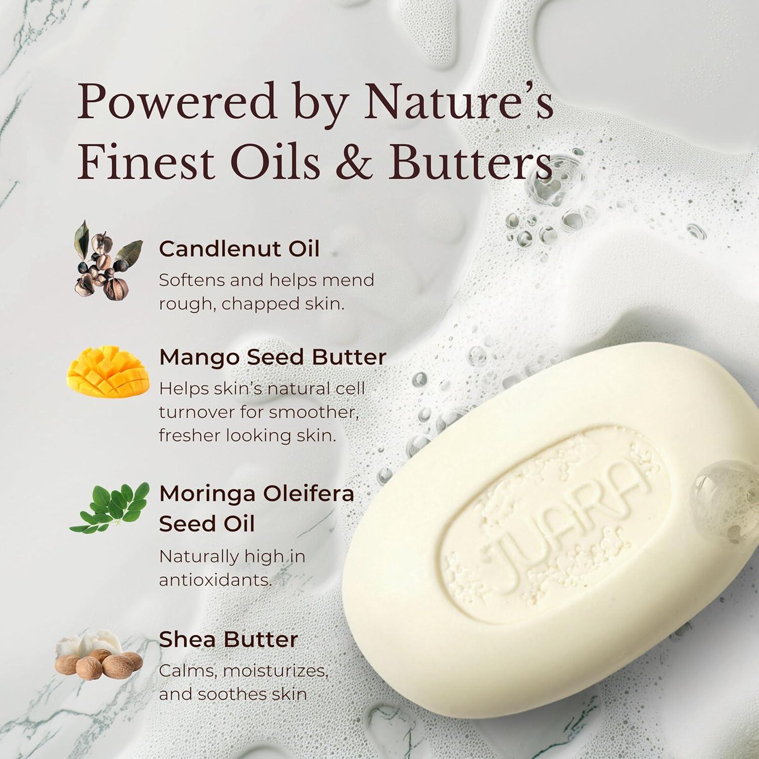 image:imageJuara Candlenut Bar Soap Natural Moisturizing Bar Soap 42oz Body Soap with Shea Butter Mango Moringa Oil Hand Soap for All Skin Types Paraben Sulfate Free 1 Single Bar42 Ounce Pack of 1