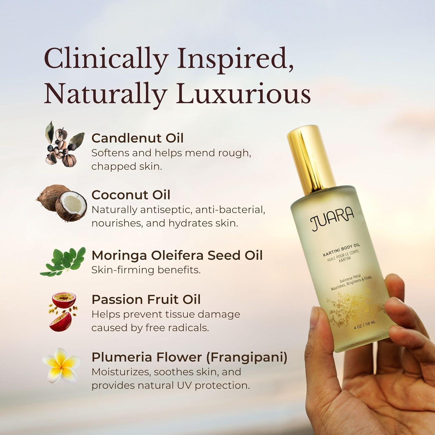image:imageJuara Kartini Body Oil Deluxe Hydration for Skin Hands Feet Hair Dry Skin Therapy Moisturizing Treatment Fast Absorbing Cruelty Free Paraben amp Sulfate Free Vegetarian 4 oz