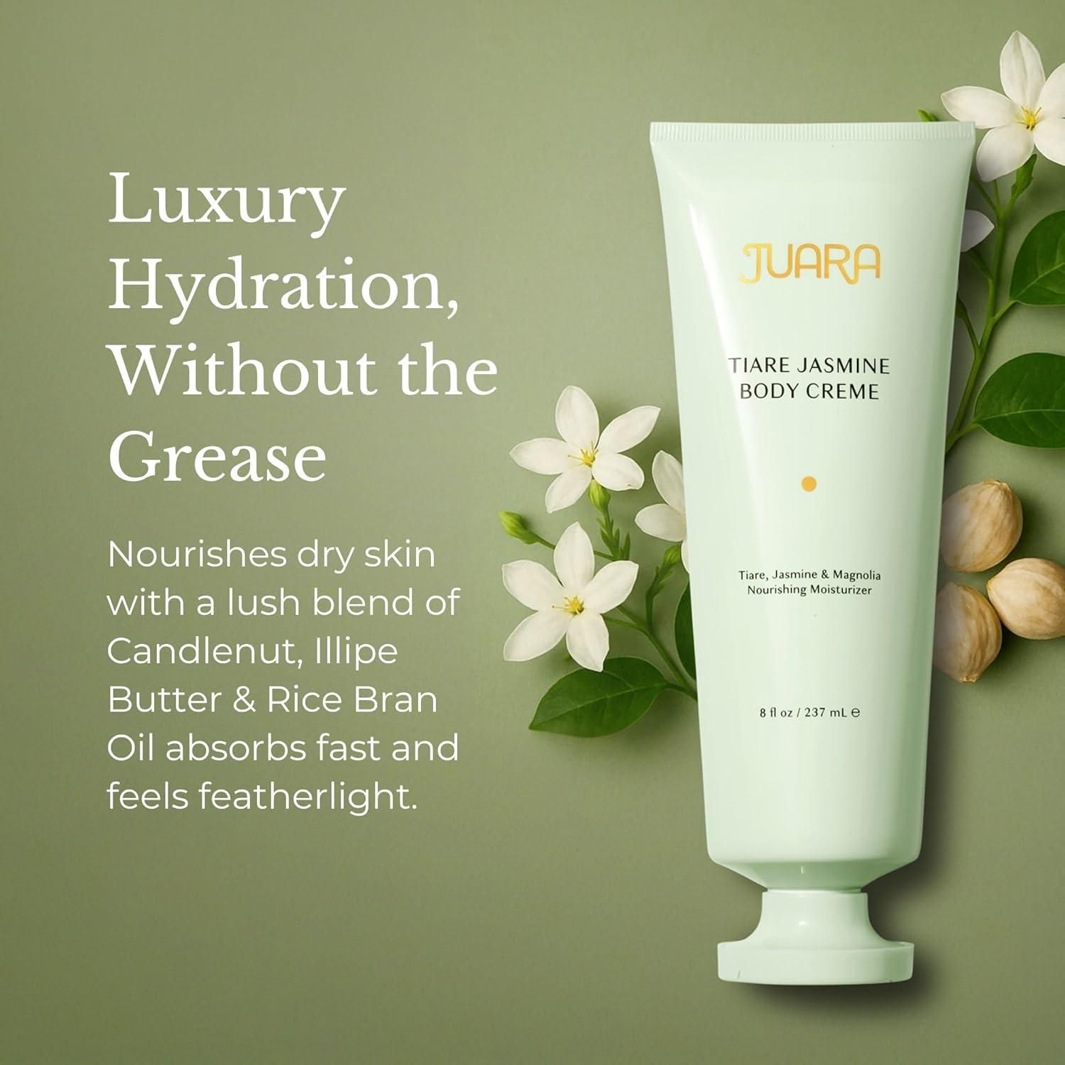 image:imageJuara Tiare Jasmine Body Creme Hydrating Body Lotion for Dry Skin Moisturizing Body Cream with Natural Oils NonGreasy Luxury Skin Care Nourishing Vegan Formula 78 OZ 237 ML