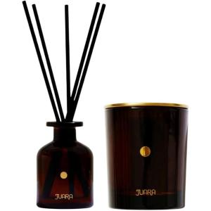 JUARA Joy Candle & Candlenut Reed Diffuser Bundle – Coconut Soy Wax Candles for Home and Indonesian Home Fragrance with Natural Reed Sticks